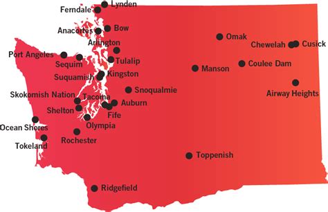 wa casinos map - map of washington casinos